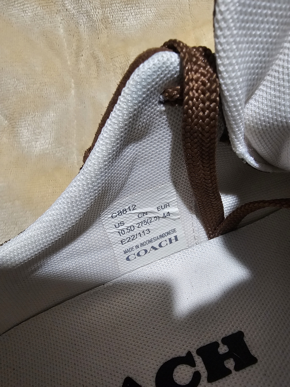 Coach Brown and Beige Signature Logo Men’s Athletic Sneakers - Picture 3 of 11